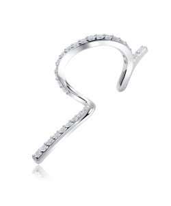 CZ Setting Round Silver Ear Cuff EC-1458